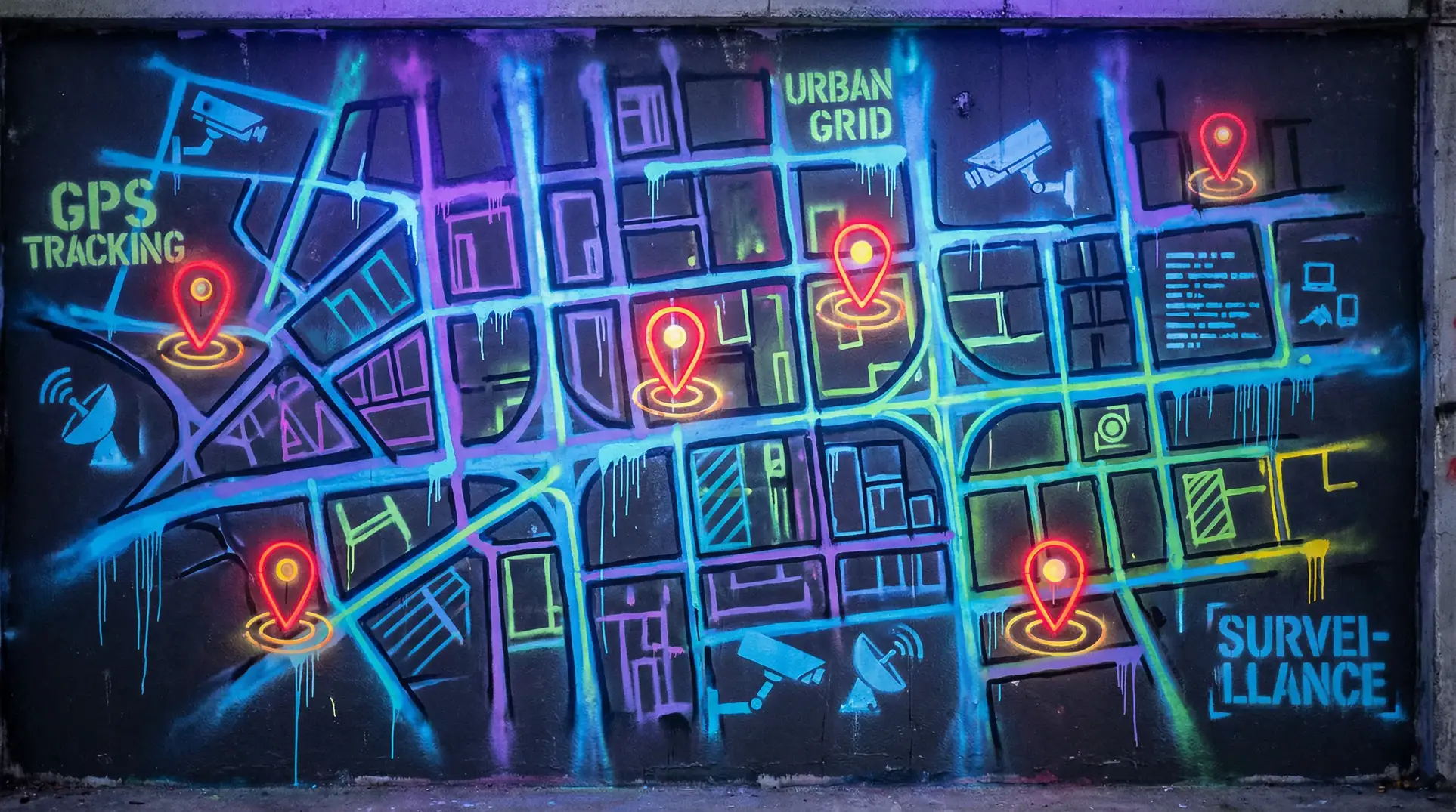 三里屯的朋友圈 电视剧 狗仔追踪地图 - 城市涂鸦风格